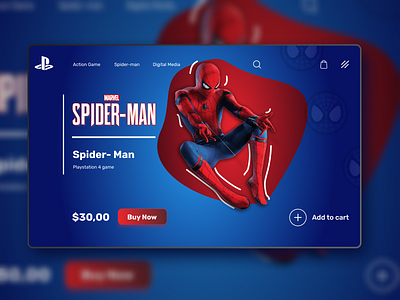 PS Spiderman art design flat hello dribble minimal product product design ui ux website