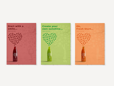 FeelGood Drinks Posters Designs beverage feel good illustration juice label design packaging packaging design poster poster design vector yoga
