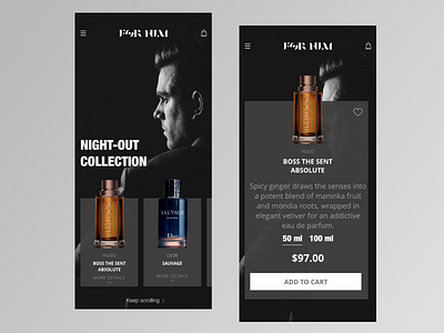 For Him Fragrance App Design - Mobile