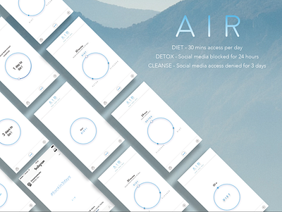 AIR - Social Media Detox Application app design ui ux