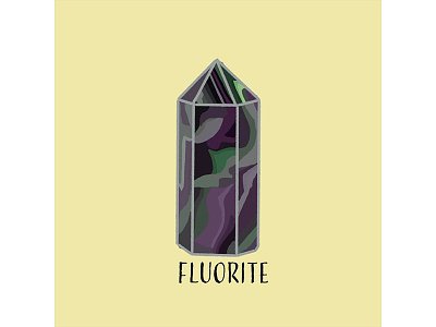 Fluorite Print digital painting healing crystal illustration logo photoshop stone stones