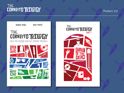 Cornetto Trilogy Posters (1/2) branding design graphic design illustration typography vector