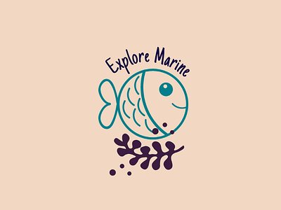 Explore Marine#1 art brand cute design explore fish illustration label logo logodesign marine mark nature sea