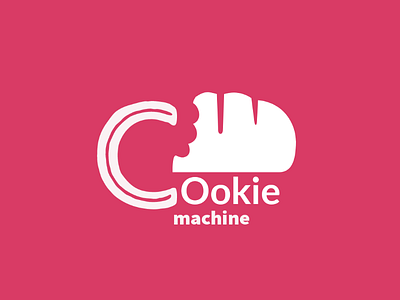 Cookie Machine logo art brand brandidentity bread cookie creative design illustration label logo logodesign machine mark pink positive vibes sweet unique