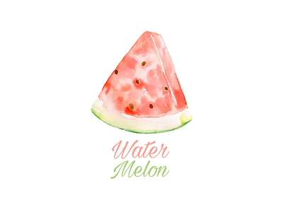 Watermelon logo brand brand identity editing fruit graphic illustration juice label logo logo design mark market shops typography watercolor