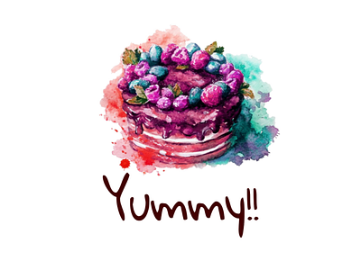 Yummy!! Logo art cake delicious design editing food graphic logo logodesign typography watercolor yummy