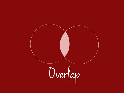 Overlap logo art brand brandidentity card circle clothes colour design identity jeans label logo logo design mark overlap peach red typography