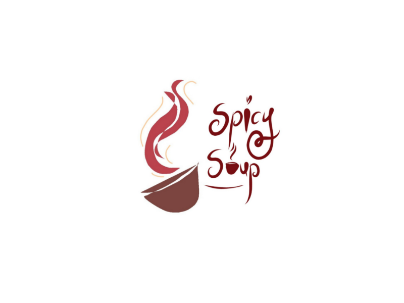 Hot mushroom soup logo with smoke Royalty Free Vector Image