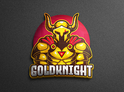 Golden Knight Mascot Character brand branding cartoon character esports game horn identity illustration knight knight logo logo logo gaming mascot mobile legends pubg pubg mobile twitch vector warrior