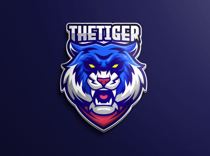 Blue Tiger Mascot Logo by MightyFire on Dribbble