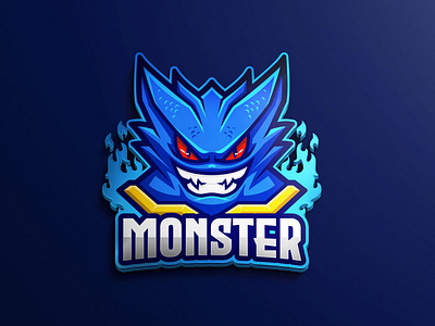 Blue Monster Character Logo