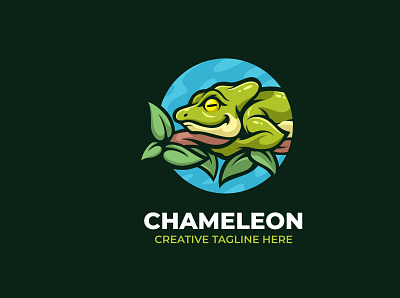 Chameleon Mascot Logo Character animal brand chameleon company cute design graphic design iguana leaf vector wild zoo