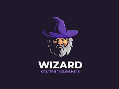 Wizard Mascot Logo fairy halloween head magic magician man myth old spell vector witch wizard