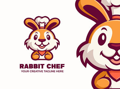 Rabbit Chef Mascot Logo branding character chef design esports game illustration logo mascot rabbit restaurant twitch vector