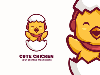 Cute Chicken Mascot Logo