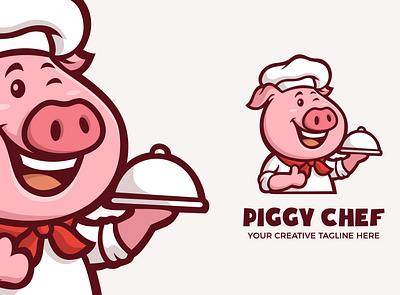 Piggy Chef branding cartoon character design esports food game illustration logo mascot pig piggy twitch vector