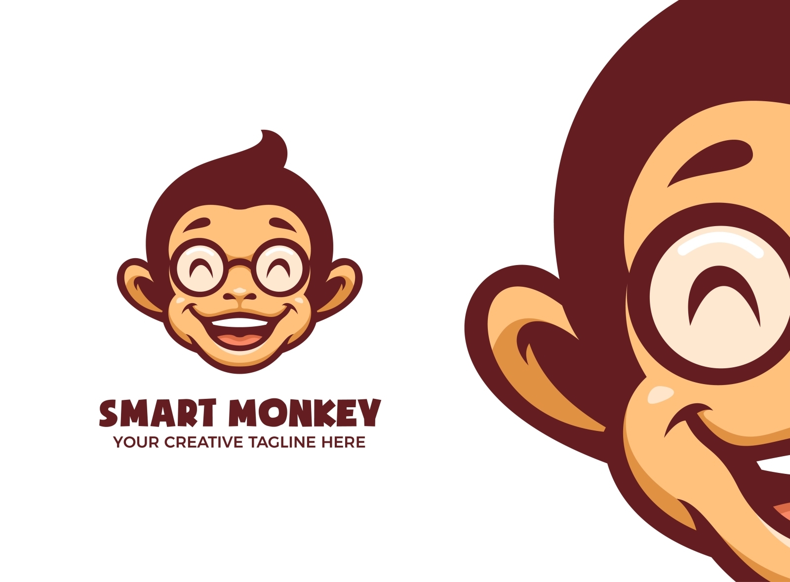 Smart Monkey Mascot Logo by MightyFire on Dribbble