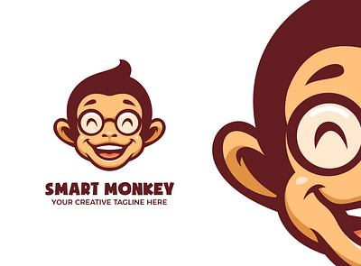 Smart Monkey Mascot Logo branding cartoon character esports game illustration logo mascot monkey smart twitch vector