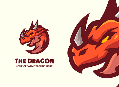 Red Dragon Mascot Logo branding cartoon character design dragon emblem esports game icon illustration logo mascot twitch vector