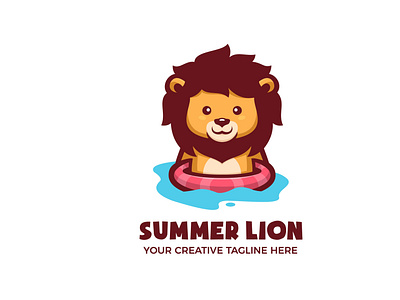 Summer Lion Mascot Logo