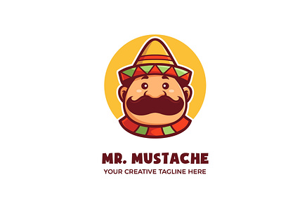 Mr. Mustache Mscot Logo