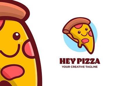 Pizza Mascot Logo brand cafe cartoon character children company cute design esports food funny game illustration italia junkfood logo mascot pizza restaurant vector