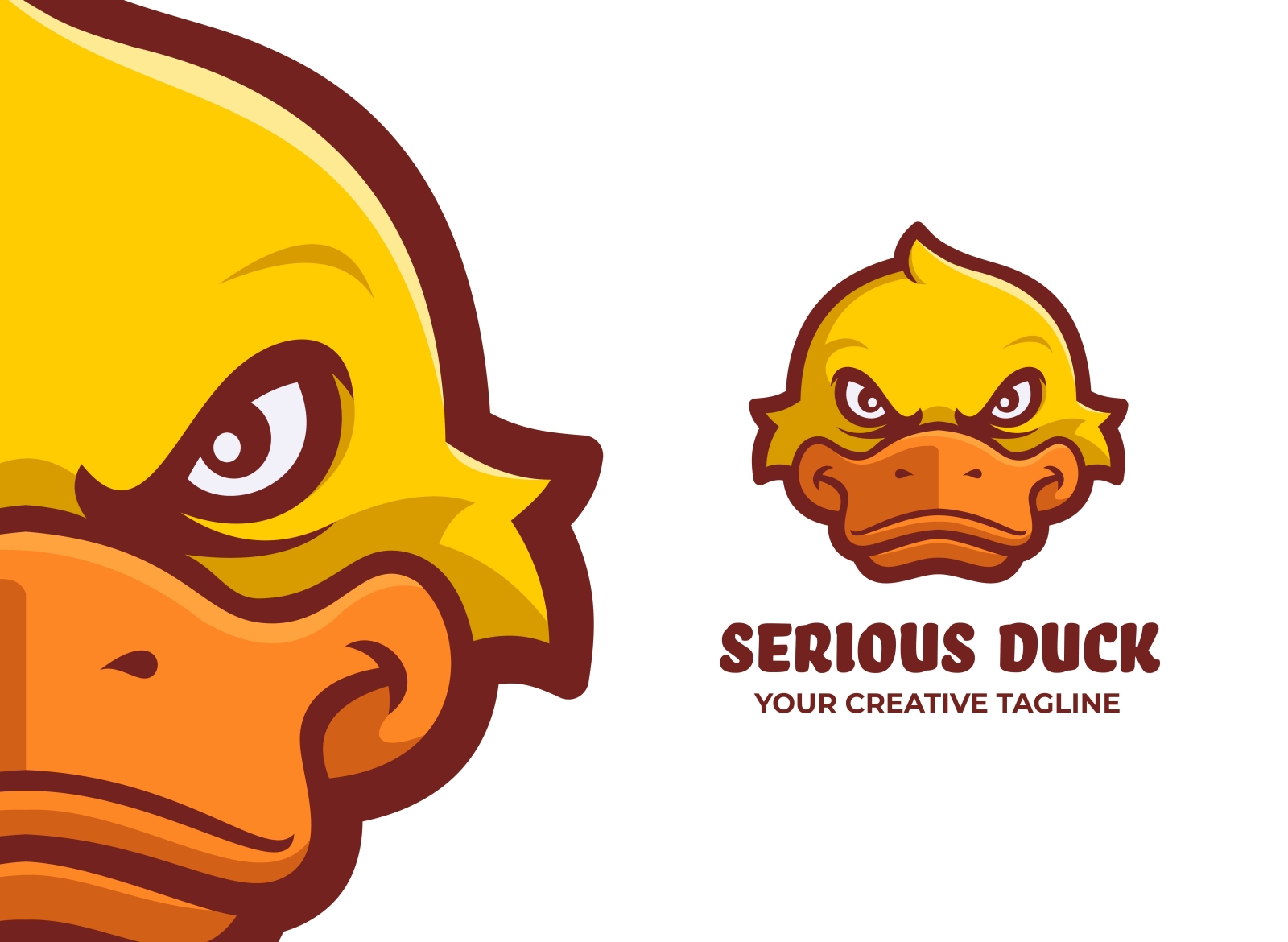 Super Duck Mascot Logo Template Gráfico por lokavora · Creative