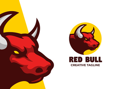 Red Bull Mascot Logo angry animal branding bull cartoon design esports game horn illustration logo mascot matador sport twitch ui ux vector zoo