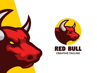 Red Bull Mascot Logo angry animal branding bull cartoon design esports game horn illustration logo mascot matador sport twitch ui ux vector zoo