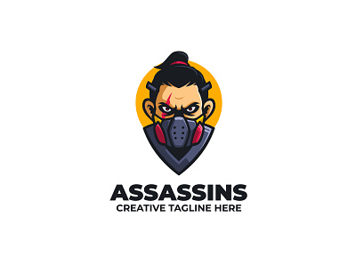 Assassin Mascot Logo assassin branding cartoon character design esports fight fighter game head hero illustration japan logo mascot ninja twitch ui ux vector