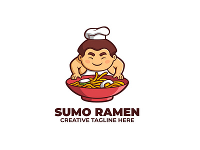 Sumo Ramen Mascot Logo