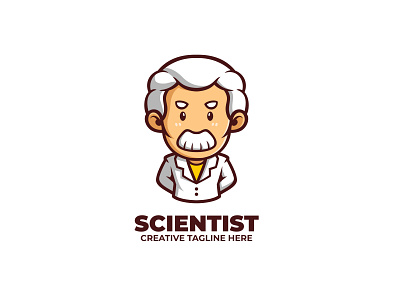 Scientist Mascot Logo alchemist branding cartoon character chemist company cute design esports funny game illustration logo mascot science scientist twitch ui ux vector