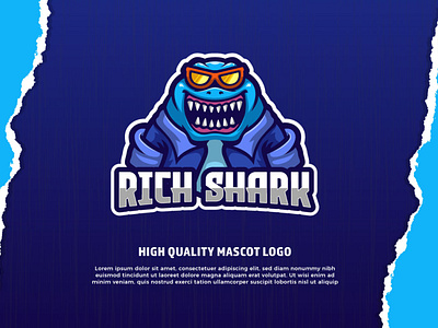 Rich Shark Mascot Logo