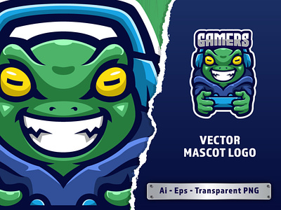Frog Gamer Mascot Logo