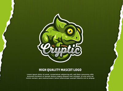 Cryptic Mascot Logo animal brand branding cartoon character company cryptic cute design esports game green illustration logo mascot twitch ui ux vector