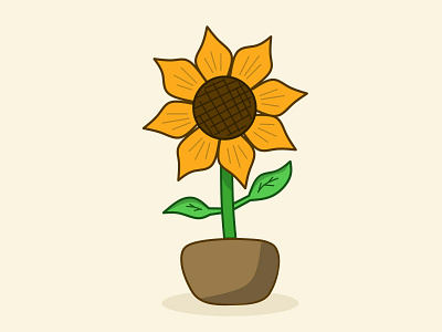 A sunflower Illustration by Julianti animation design flat icon illustration illustrator minimal type vector web