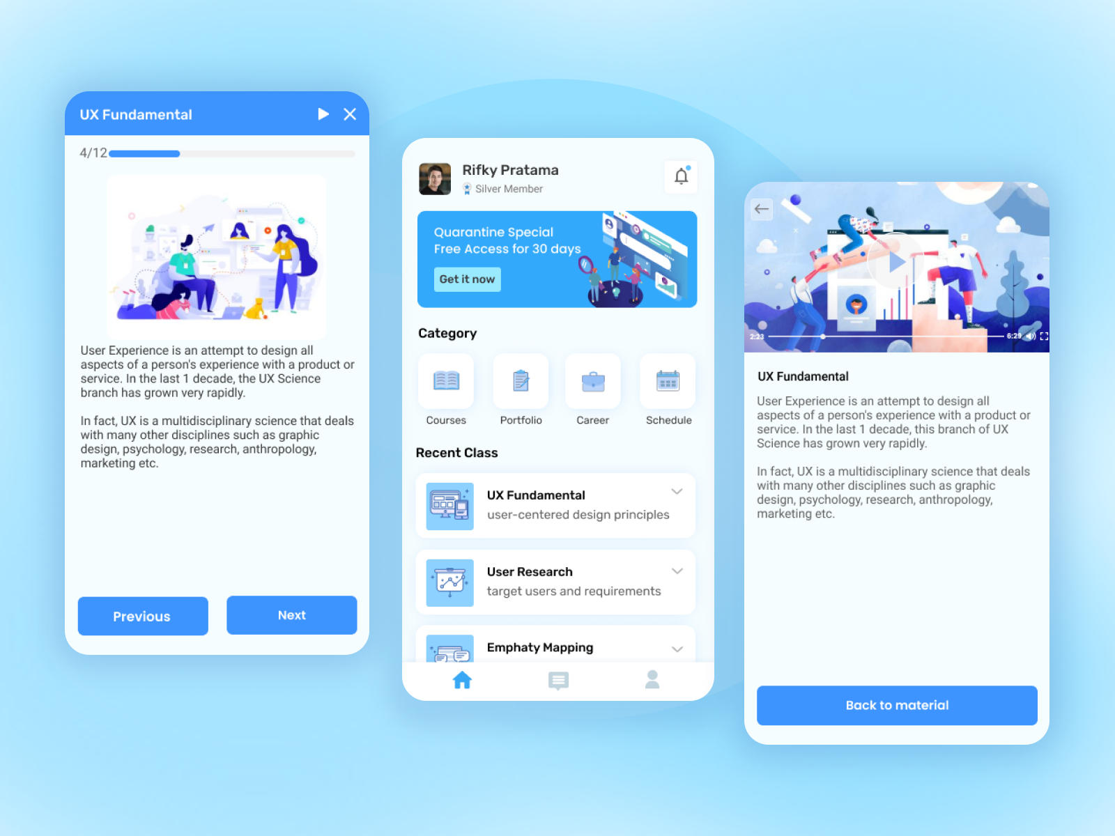 UX Learning app by Alfina Rizky Lestari on Dribbble