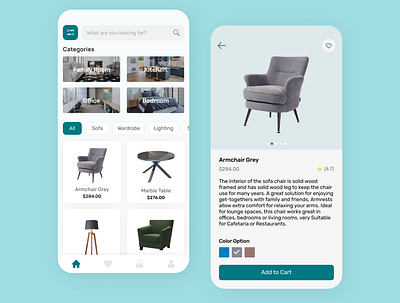 Furniture Mobile App decoration ecommerce furniture interior interior architecture interior design