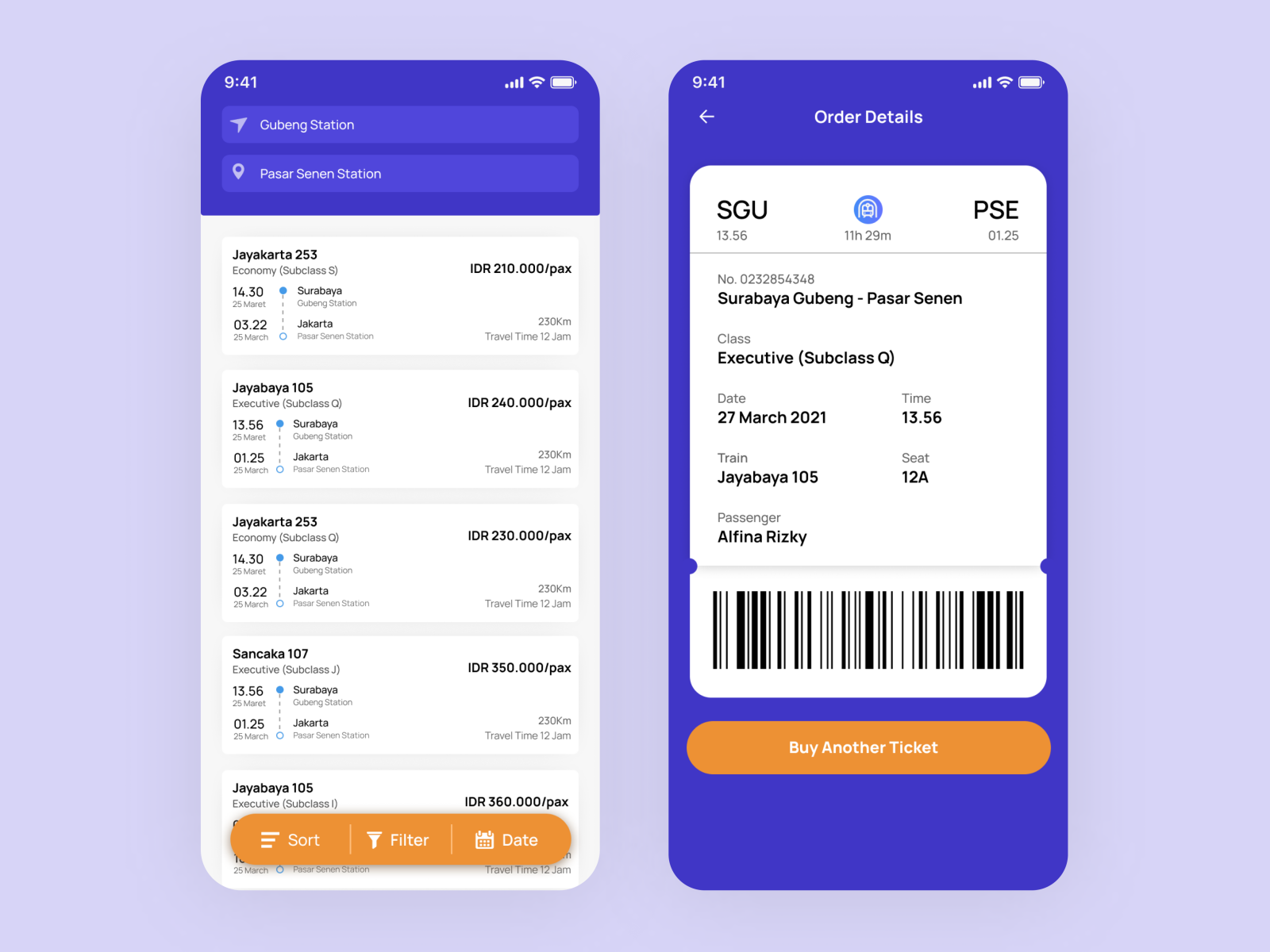 Train Station App by Alfina Rizky on Dribbble