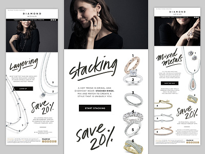 Diamond Nexus email series email blast hand lettering jewelry layout lettering series
