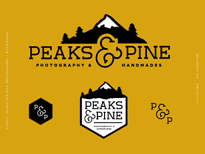 Peaks & Pine branding icon identity lettering logo logo set logotype vector