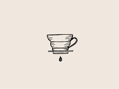 Pour Over Icon blueprint branding coffee design icon identity illustration pour over sketch