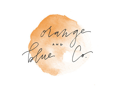 Orange & Blue Co. II branding identity lettering logo watercolor