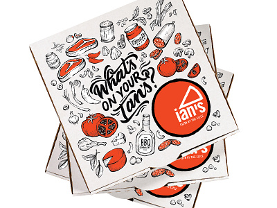 Pizza Box illustration lettering pizza pizza box