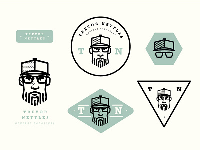Trev Badges badge beard branding identity portrait