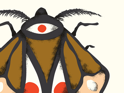 M is for Moth alphabet animal illustration moth