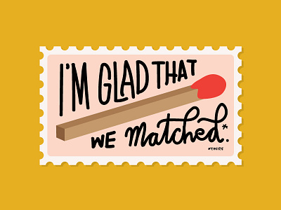 It's a Match! card lettering match pun valentine