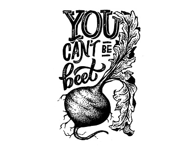 Can't Be Beet. beet hand lettering illustration lettering pun texture valentine valentines day