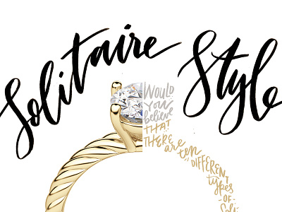 Solitaire Style email jewelry lettering script