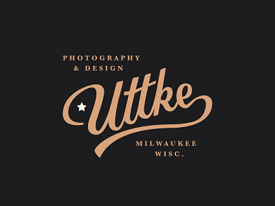 Uttke Logo pt. i branding lettering script typograhpy vintage